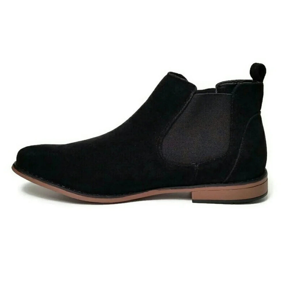 BoohooMAN Men's Black Faux Suede Kanye Chelsea Boots Shoes Size 9 US NEW